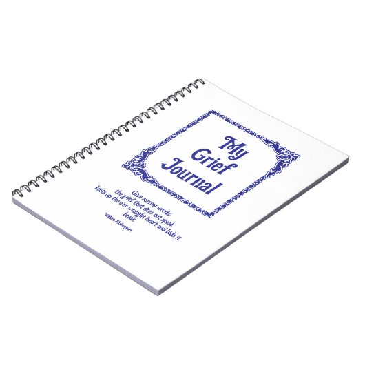 Deep Blue  Corners Border Grief Journal Notitieboek (Linkerzijde)