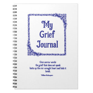 Deep Blue Corners Border Grief Journal Notitieboek