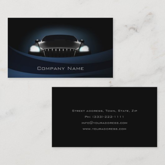 Deep Blue Curves Car Front Visitekaartje (Voorkant / Achterkant)