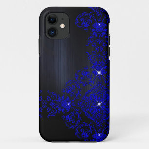Deep Blue  Damask iPhone 11 Hoesje