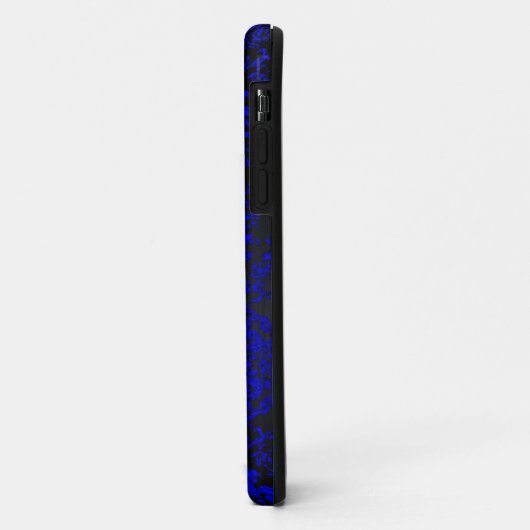 Deep Blue  Damask Case-Mate iPhone Case (Achterkant/links)
