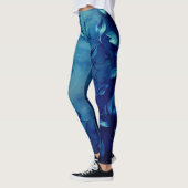 Deep Blue Decorative Leaves Leggings (Links)