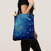 Deep Blue Decorative Leaves Tote Bag (Dichtbij)