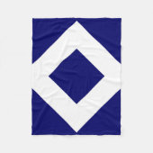 Deep Blue Diamond, blauwe, witte rand Fleece Deken (Voorkant)