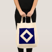 Deep Blue Diamond, blauwe, witte rand Tote Bag (Voorkant (product))