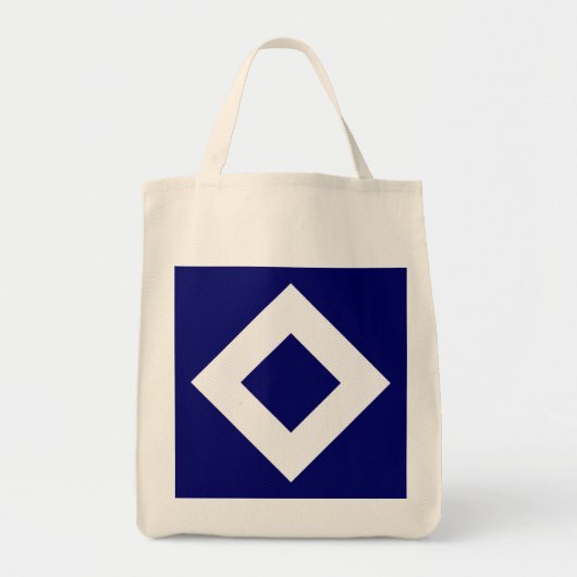 Deep Blue Diamond, blauwe, witte rand Tote Bag (Voorkant)