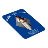 Deep Blue Diamond Foto Bruiloft Save the Date Magneet (Rechterzijde)