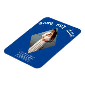Deep Blue Diamond Foto Bruiloft Save the Date Magneet (Linkerzijde)