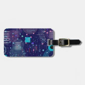 Deep Blue Dreams Abstract Art Bagagelabel (Voorkant horizontaal)