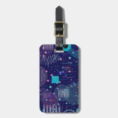 Deep Blue Dreams Abstract Art Bagagelabel (Voorkant verticaal)