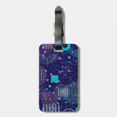 Deep Blue Dreams Abstract Art Bagagelabel (Achterkant verticaal)