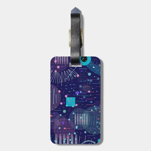 Deep Blue Dreams Abstract Art Bagagelabel (Achterkant verticaal)