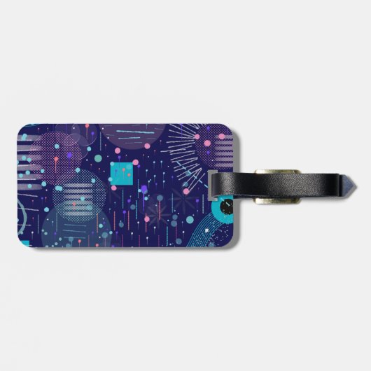 Deep Blue Dreams Abstract Art Bagagelabel (Achterkant horizontaal)