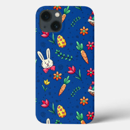Deep Blue Easter Pattern-draagtas Case-Mate iPhone Case