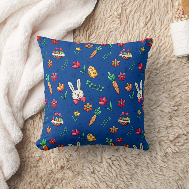 Deep Blue Easter Pattern-Sierkussen Kussen (Deken)