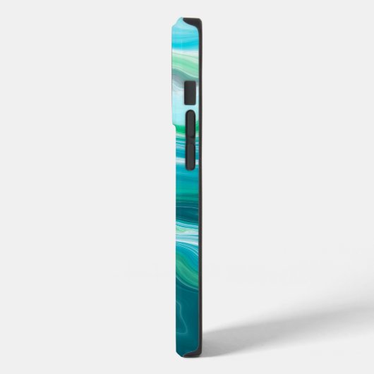 Deep Blue en Blauwgroen Green Ocean Marble Art Case-Mate iPhone Case (Achterkant / Links)