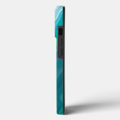 Deep Blue en Blauwgroen Green Ocean Marble Art Case-Mate iPhone Case (Achterkant / Links)