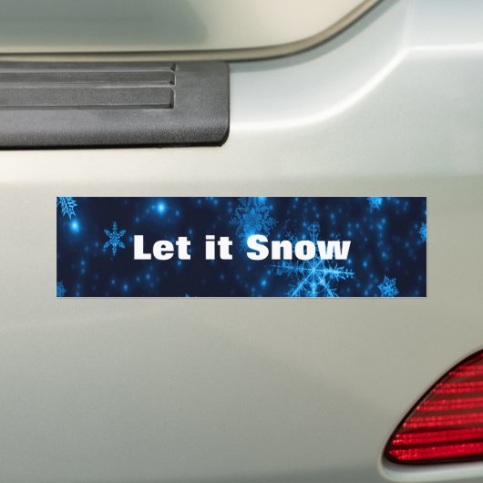 Deep Blue en Bright Snowflakes Bumpersticker (Op auto)