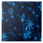 Deep Blue en Bright Snowflakes keramische Tegel Tegeltje (Voorkant)