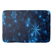 Deep Blue en Bright Snowflakes Large Bath Mat (Voorkant)