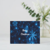Deep Blue en Bright Snowflakes Merry Kerstmis Kaar Feestdagenkaart (Staand voorkant)