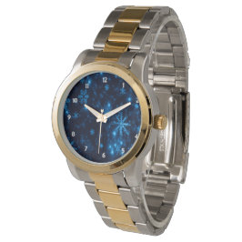 Deep Blue en Bright Snowflakes met overmaat van 2  Horloge