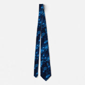 Deep Blue en Bright Snowflakes Necktie Stropdas (Achterkant)