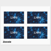 Deep Blue en Bright Snowflakes Rechthoekschakelaar Rechthoekige Sticker (Vel)
