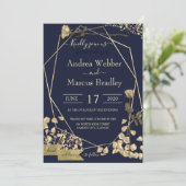 Deep Blue en Champagne Kaart (Staand voorkant)