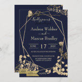 Deep Blue en Champagne Kaart (Voorkant / Achterkant)