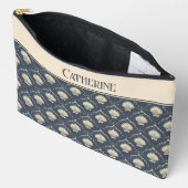 Deep Blue en Cream Seashell Patroon Etui (Open)