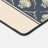 Deep Blue en Cream Seashell Patroon Gepersonalisee Bureaumat (Hoek)
