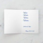 Deep Blue en Fuschia Aangepaste Uitnodigingen (Binnen)