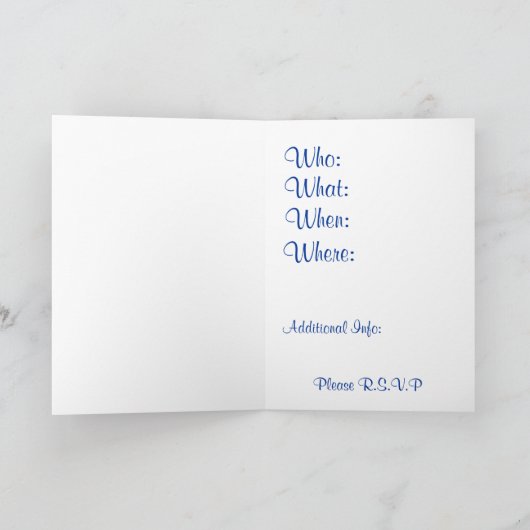 Deep Blue en Fuschia Aangepaste Uitnodigingen (Binnen)