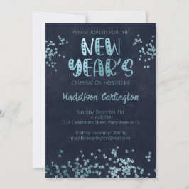 Deep Blue en Glitter sterren nieuwjaarsfeest Kaart