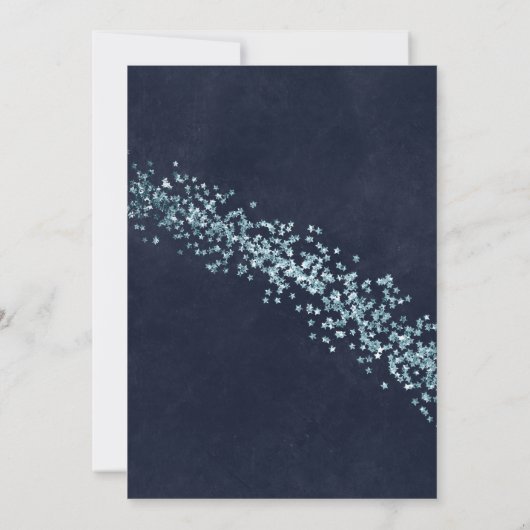 Deep Blue en Glitter sterren nieuwjaarsfeest Kaart (Achterkant)