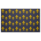 Deep Blue en Gold Fleur de Lis Patterned Fabric Stof (Fat Quarter)