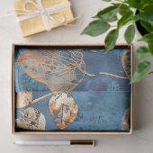 Deep Blue en Gold Leaf Tissue Papier (Geschenk)
