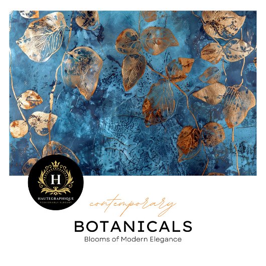 Deep Blue en Gold Leaf Tissue Papier