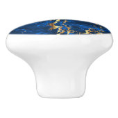 Deep Blue en Gold Marble Keramische Knop (Zijkant)