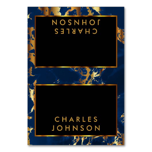 Deep Blue en Gold Marble - Plaatskaarten Kaart (Voorkant)