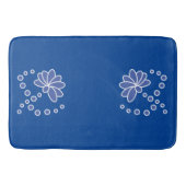 Deep Blue en Medium Moderne Bloem Badmat (Voorkant)