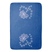 Deep Blue en Medium Moderne Bloem Badmat (Voorkant Verticaal)