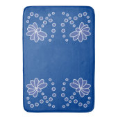 Deep Blue en Medium Moderne Bloem Badmat (Voorkant Verticaal)