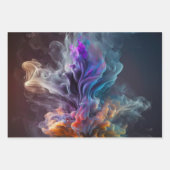 Deep Blue en Paarse Abstracte Kunstgift Inpakpapier Vel (Voorkant 2)