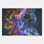 Deep Blue en Paarse Abstracte Kunstgift Inpakpapier Vel (Voorkant)