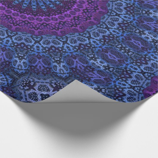 Deep Blue en Paarse Twilight Mandala Cadeaupapier (Hoek)