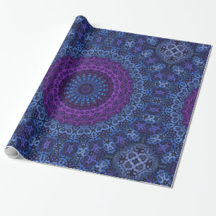 Deep Blue en Paarse Twilight Mandala Cadeaupapier