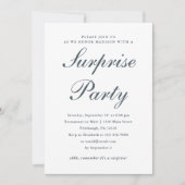 Deep Blue en White Classic Surprise Party Kaart (Voorkant)