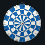 Deep Blue en White Dartbord<br><div class="desc">Deep Blue en White Dart Board</div>